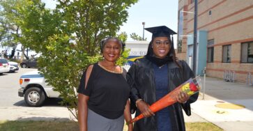 Nigerian mother with her daughter at graduation